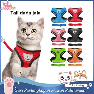 Tali Kekang Kucing dan Anjing Rompl Tali Kekang Lembut Reflektif Rompi Kucing Jaring Tanpa Tali Berkualitas Tinggi + Tali Kekang untuk Anjing Anak Anjing Kucing Anak Kucing