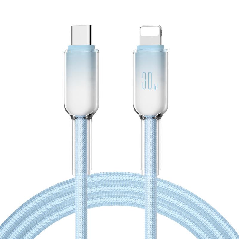 Cáp sạc nhanh 30W USB-C đến 8Pin Ice Crystal Design Dây bện Nylon bền Tương thích với iPhone 4-14