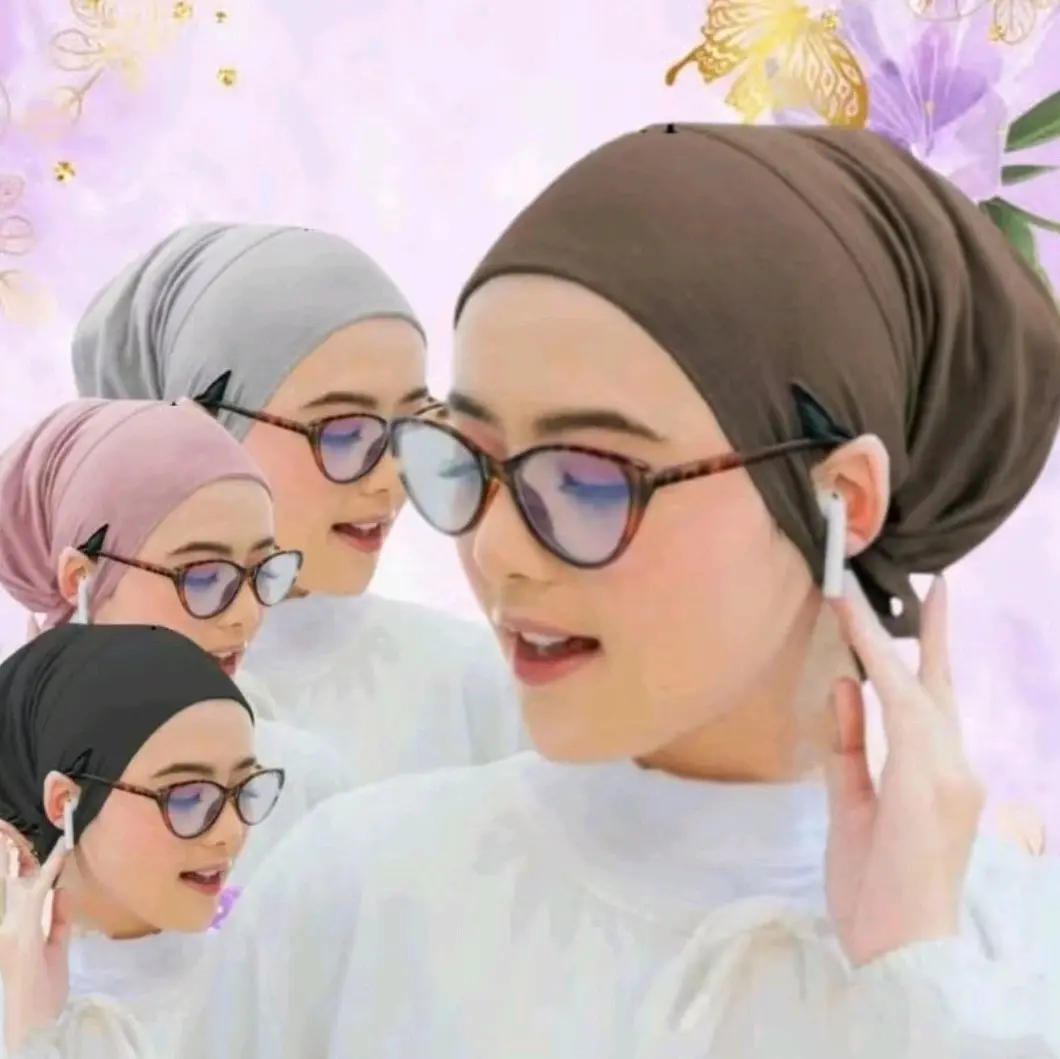 paket hemat isi 4 Pcs Ciput Anti Budek/Anti Pusing Bahan Jersey Standart - Kerudung, Jilbab Instan Wanita ciput cepol sanggul