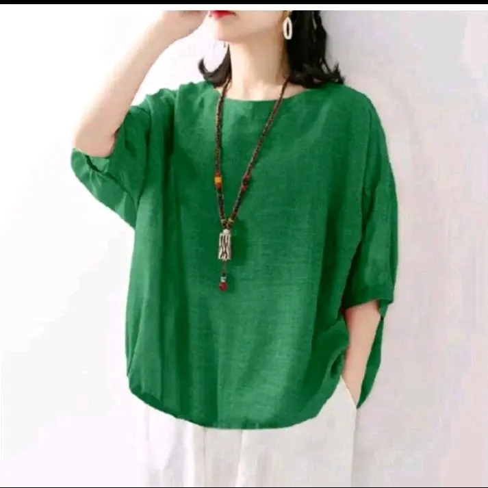 ATASAN BLOUSE WANITA KERUT BAWAH CASUAL FASHION MODEL TERBARU LEBARAN 2024 SIZE M/L/XL/XXL 4