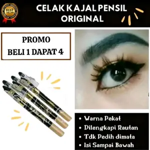 (BELI 1 DAPAT 3) Celak pensil mata ori/ Celak kajal/celak mata Eyeliner Waterproof