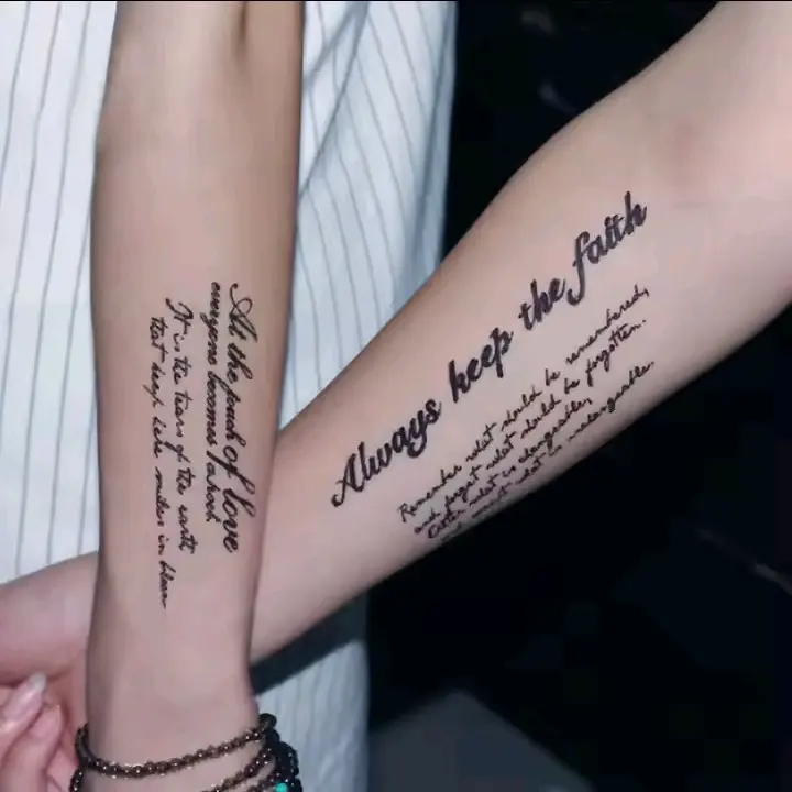 Tato Temporer QC 801 Motif Tulisan STRONGEST Tattoo Tatto Temporary Tahan Air Sementara - Tatto Pria Dan Wanita Dewasa - Tatto Dada - Tatto Kaki - Tatto Lengan - Tatto Punggung - Tatto Tubuh - Tatto Sticker Stiker Unik Estethic Kering Bunga 3