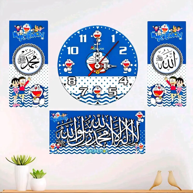 JAM DINDING KALIGRAFI 1 SET MURAH ( KARAKTER, KABAH DLL) Aesthetic Kayu 3
