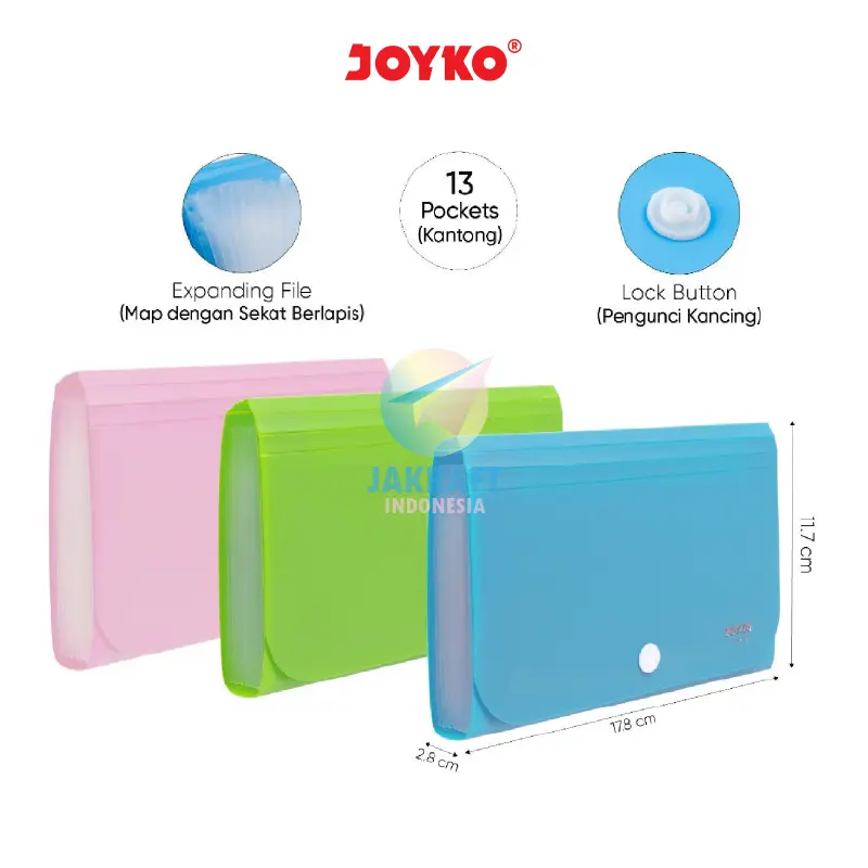 (1 Pcs) Map Harmonika A6 Dompet Plastik Expanding File JOYKO EF-1218 Giro Cek Bill Kwitansi Nota 0