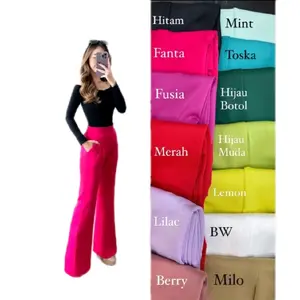 Celana Cutbray Scuba Premium 5599 - Wanita Muslim Kulot Bawahan Panjang