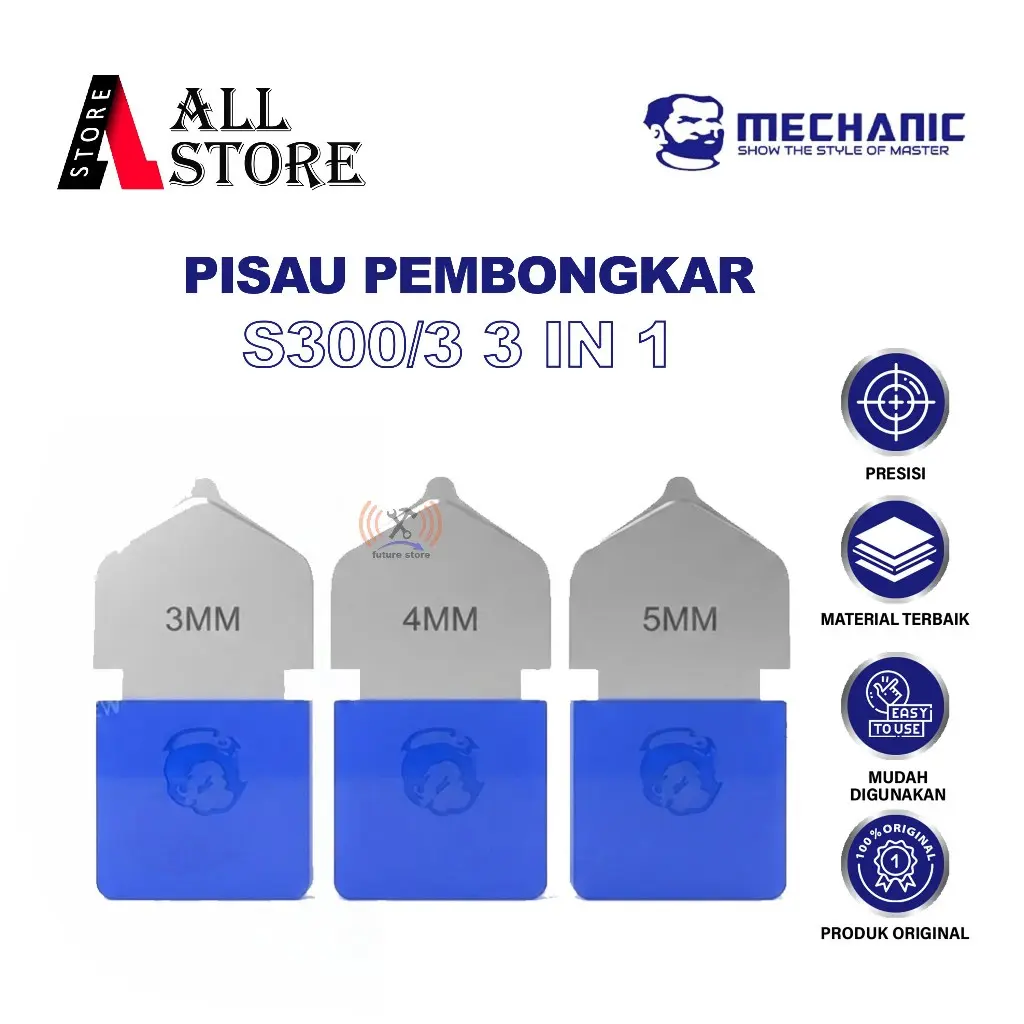 MECHANIC PISAU PEMBONGKAR S300/3 MULTIFUNGSI 3-IN-1 ORIGINAL - ALAT BUKA LCD DAN PEMBONGKAR PERANGKAT ELEKTRONIK