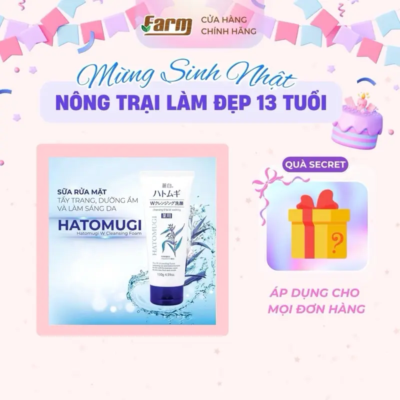 Sữa Rửa Mặt Hatomugi Cleaning & Facial Whitening 130g Cleansing