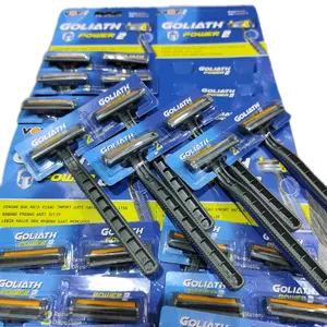 24pcs- Garuk GOLIATH Mata 2/Pisau Cukur Ganda/Garuk Jenggot Kumis/Alat Cukur Pria Wanita Biru