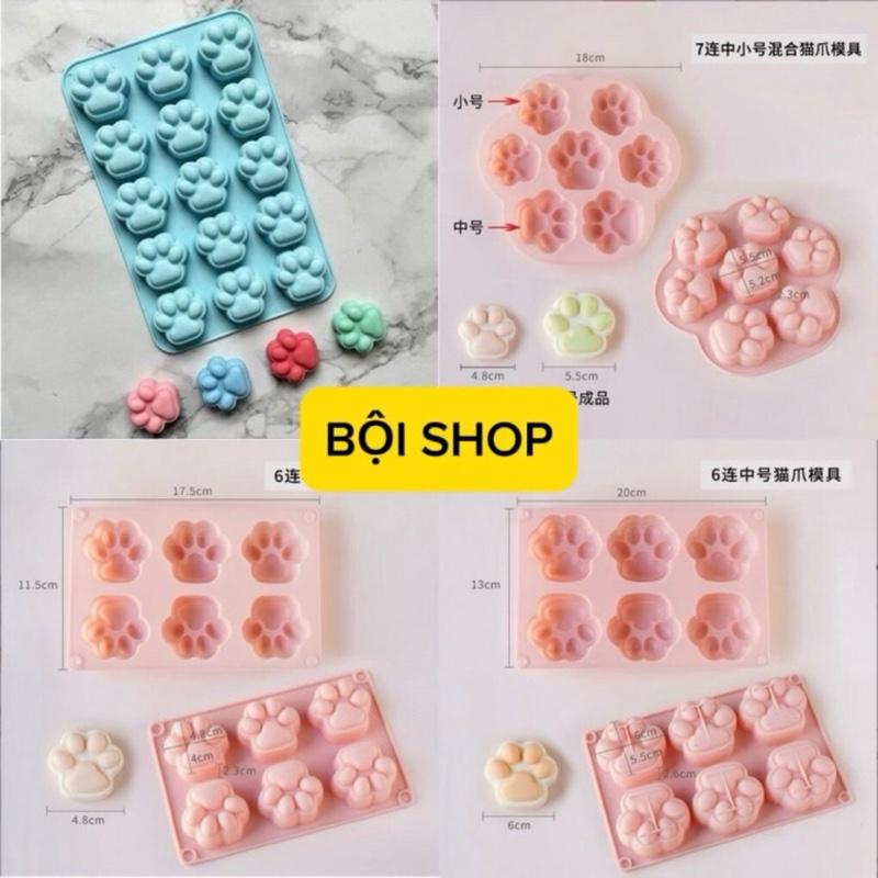  BỘI SHOP KHUÔN SILICON 6,7,15 CHÂN MÈO 3D TRÁNG GƯƠNG CHÂN CHÓ SILICON CHÂN CÚN 3D LÀM SOCOLA RAU CÂU TOPPING KHÚC BẠCH TRÀ SỮA 