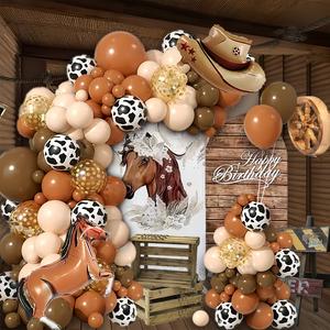 Kit de arco de globos con temática de vaquero del Oeste, juego de globos de colores mixtos, globos de látex para decoración de fiesta de cumpleaños y baby shower