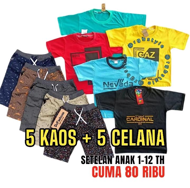 Product Introduction of Stelan Kaos Anak Laki Laki  Usia 1-12 Tahun Ready Stok Setelan Celana Motif Fashion 2