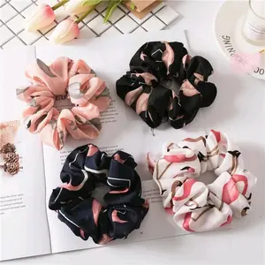 Ikat Rambut Ala Korea Style Wanita Korea Hijab Fashion Aksesoris Scrunchie 4 Pcs Free Zipper