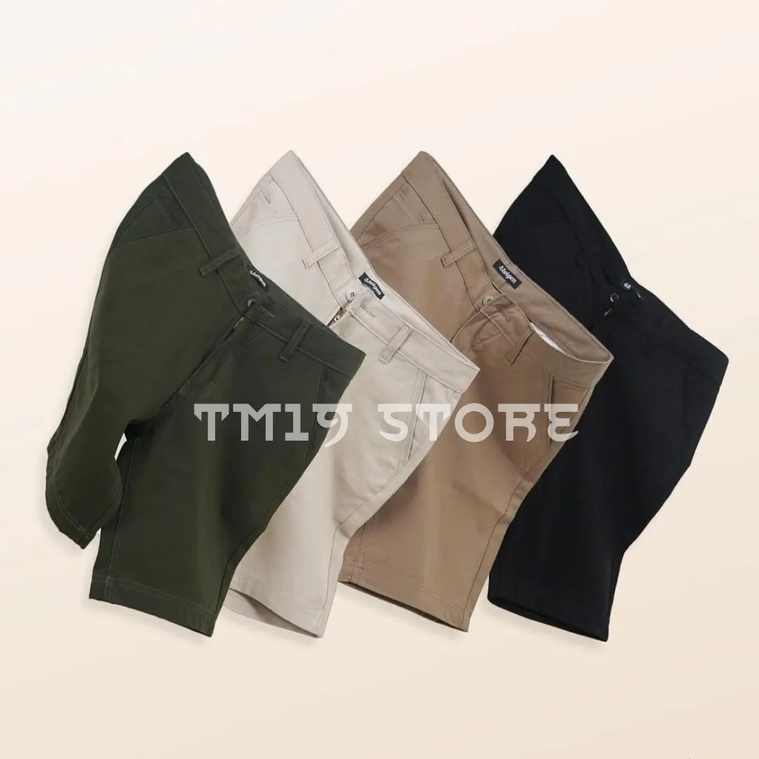 CELANA PENDEK PRIA CHINO PREMIUM BAHAN MELAR SIZE 28-38 casual Hitam Slim-fitting Shorts Santai