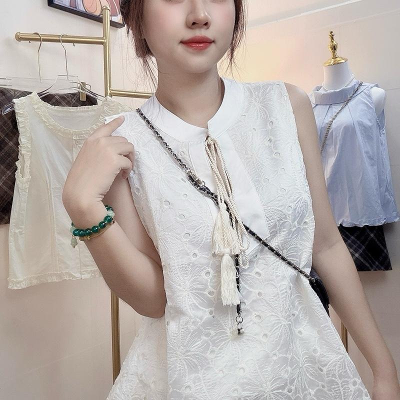 Set ren hoa xịn 2 lớp cổ tàu siêu phẩm buộc dây cổ 4
