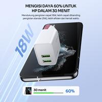 Gambar ROBOT RT-P3 Adapter Charger Fast Charging Dual Port 2 USB-A White Kepala Casan Handphone 18W Adaptor Charger Cable Hp - Garansi 1 Tahun [BISA COD] - RT-P3 dari Robot Official Surabaya Kab. Tangerang 4 Tokopedia