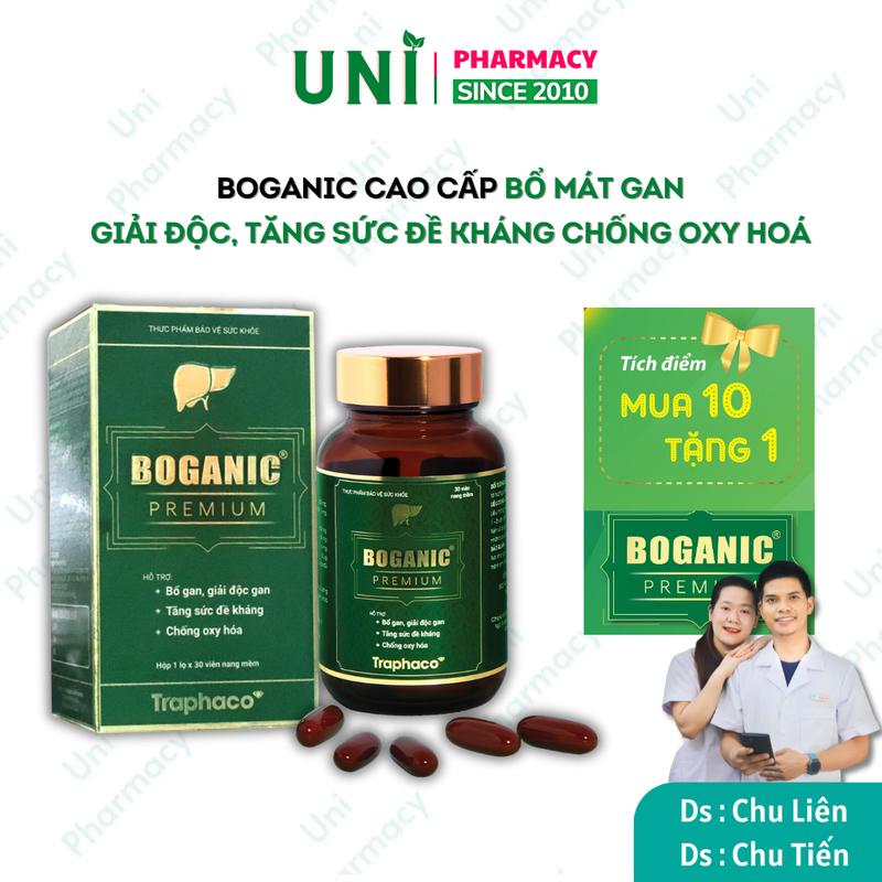 Thải Độc Gan Mát Gan Boganic Premium Traphaco Bổ Gan Cao Cấp Giúp Chống Oxy Hóa Tăng Sức Đề Kháng Hộp 1 Lọ 30 viên