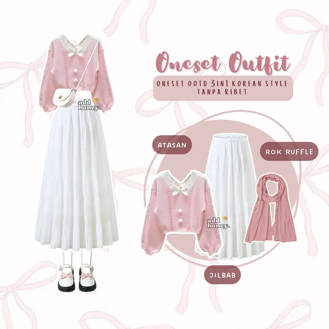 Outfit Set Lebaran 3in1 ( Sweater Rok Ruffle Jilbab ) OOTD Hijab Korean Style Setelan Wanita - AH91 Sweater Kawai OOTD Bukber 2025 Muslim Baju Celana Kulot Remaja Dewasa Scuba Panjang Gamis