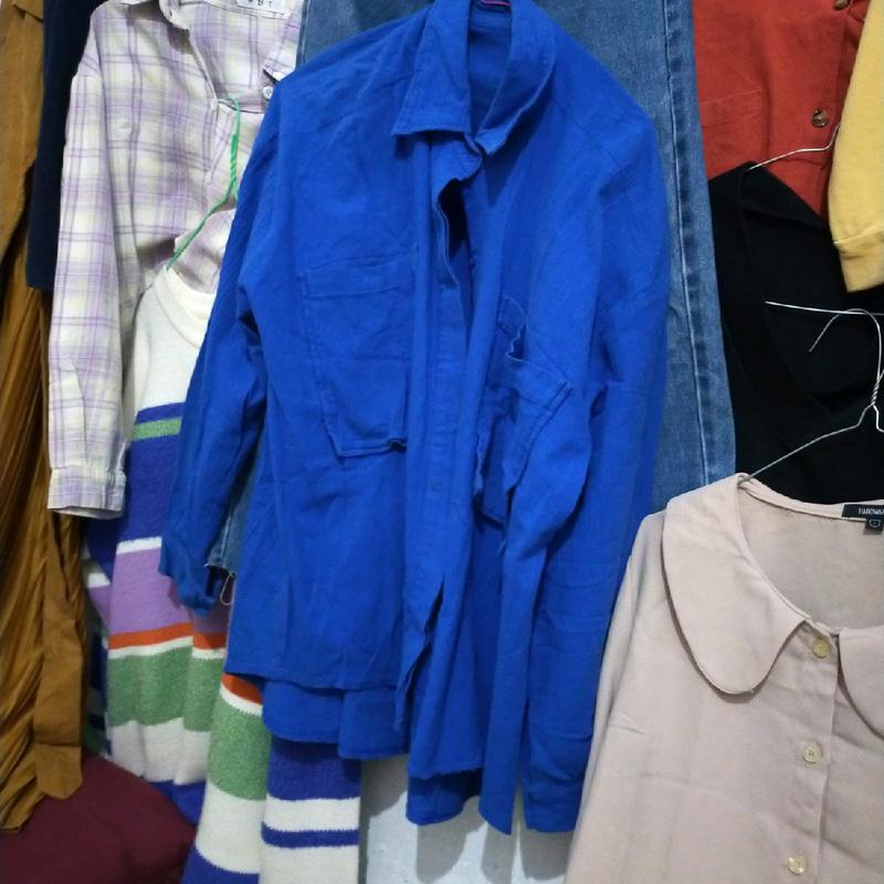 kemeja linen hijau rumbai belakang Wanita 2