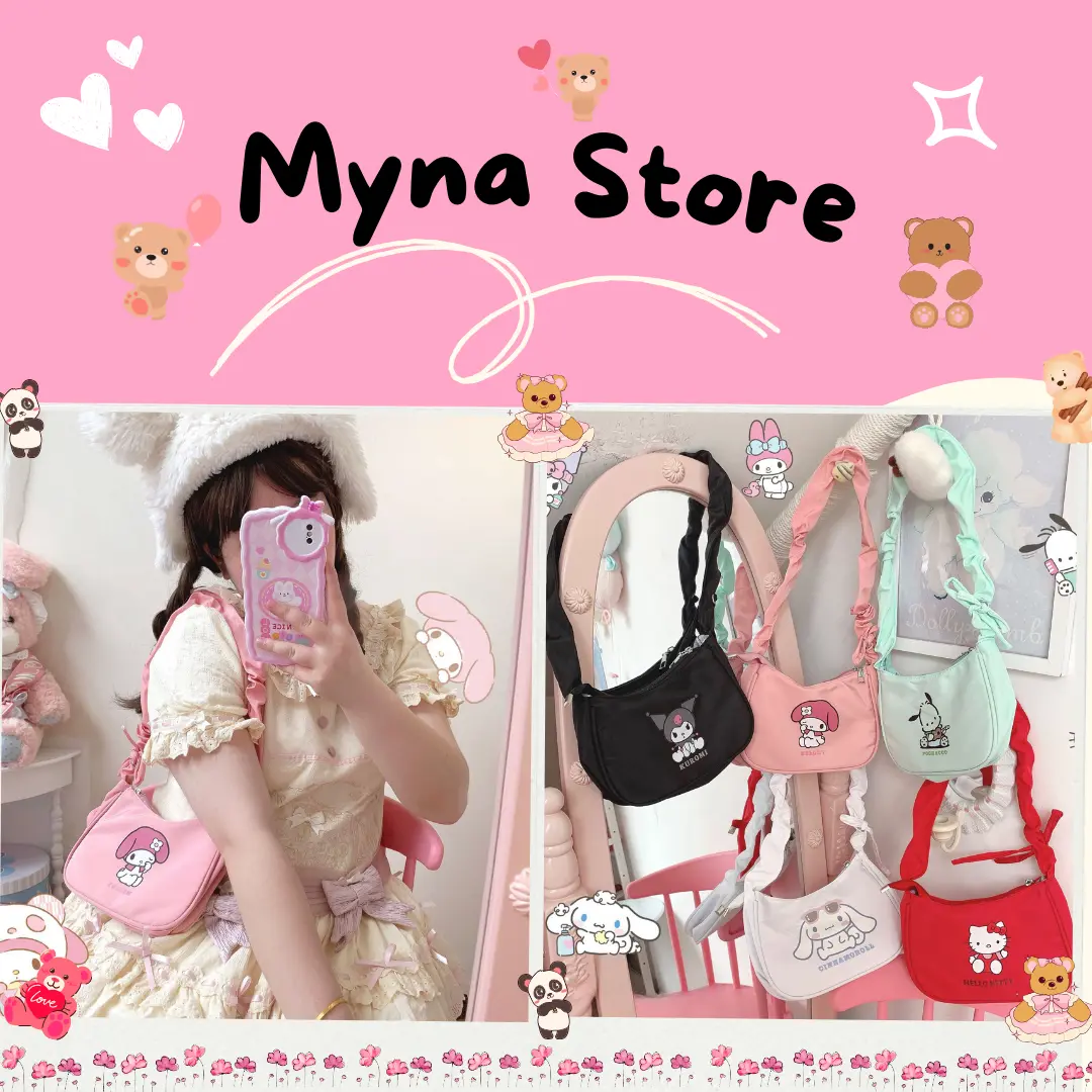 Mynastore - Tas Selempang Sanrio Kuromi Melody Moroll Pochacco Tali Kerut - TPS020