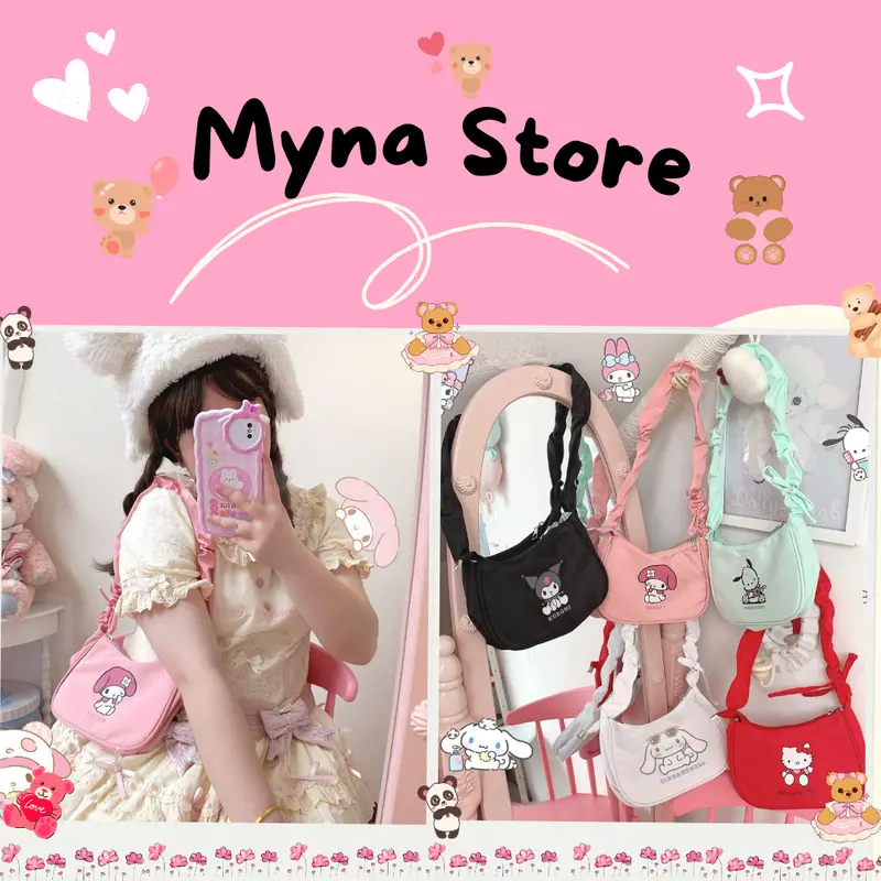 Mynastore - Tas Selempang Sanrio Kuromi Melody Moroll Pochacco Tali Kerut - TPS020 0