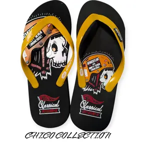 Terlaris sandal distro cowok dengan model gambar tengkorak