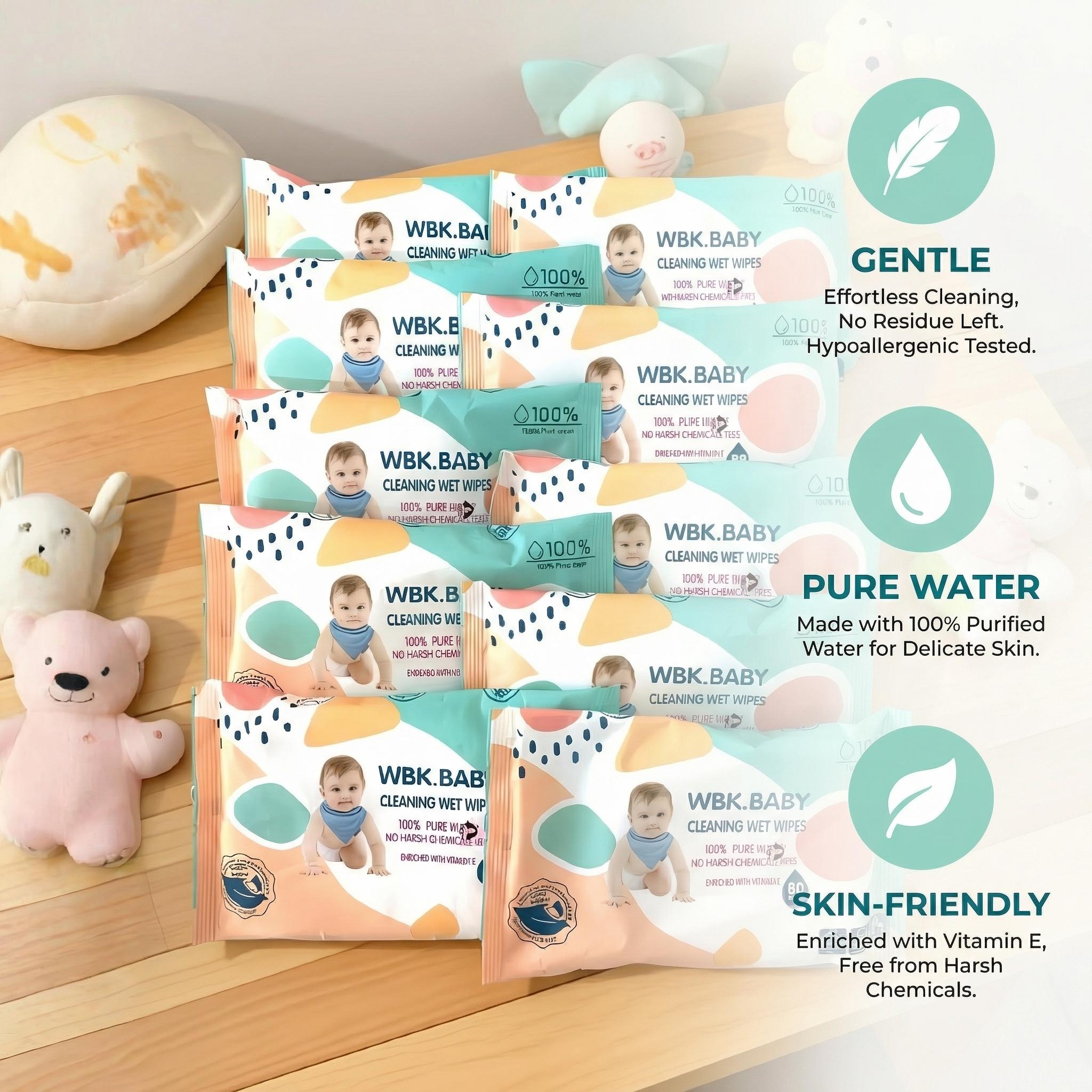 COD Tissu Basah 3 Pack Aman untuk Kulit Bayi Tanpa Alkohol dan Wangi Isi 80 Lembar 100% Pure Water Tissue Wipes Tisu Tidak Mengandung Pewangi Balita tisubaby kodomo