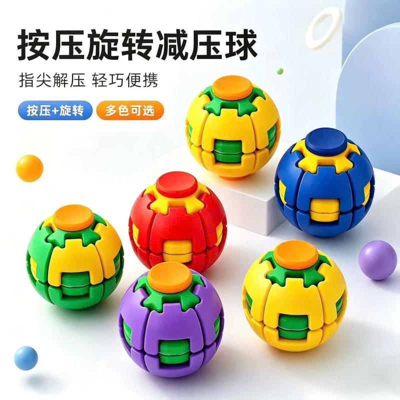 Bóng Ấn 3D Giảm Stress Fidget Spinner Bấm Nhấn Xoay Gyro Spin Ball 360 Độ Đồ Chơi Trẻ Em Nhiều Màu Sắc