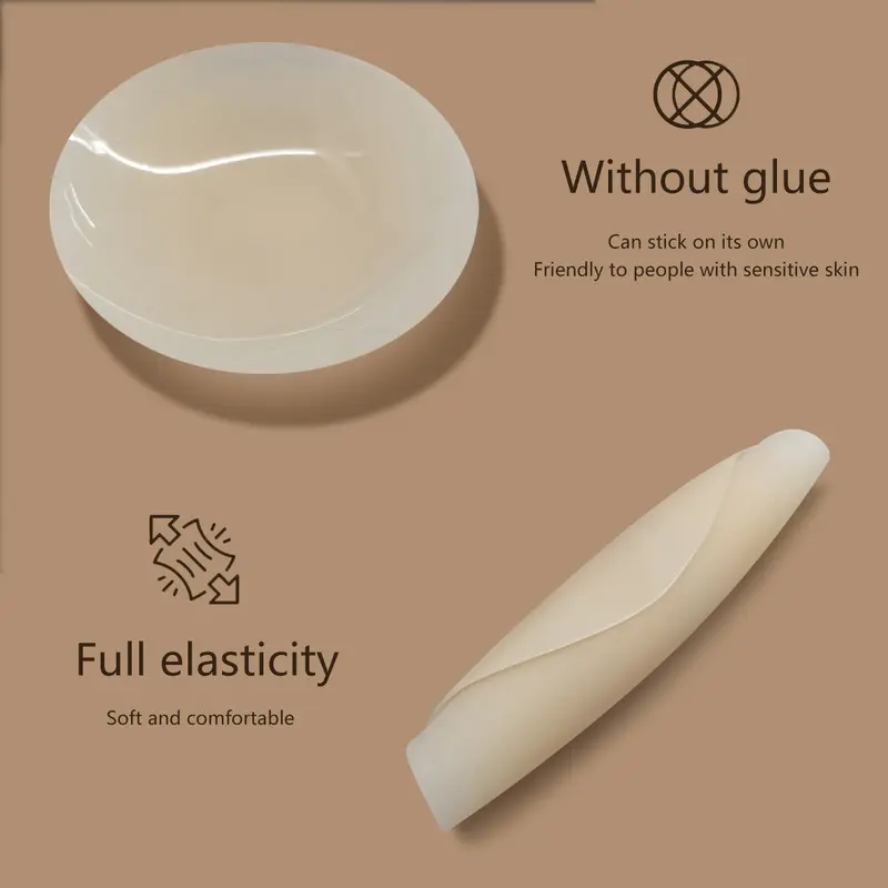 [1 Cặp] Miếng dán ngực silicon nhiệt tự thân không keo, dán ti siêu dính bảo vệ nhũ hoa 5