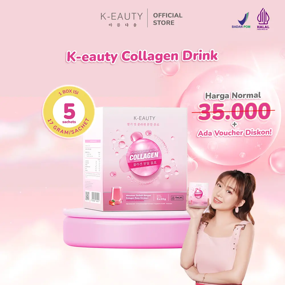K-EAUTY Collagen Drink | Paket 5 Sachet | Minuman Kolagen Pencerah Kulit