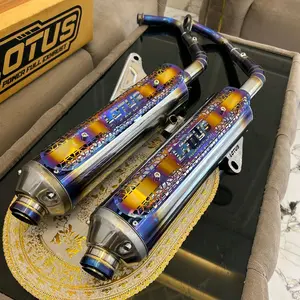 KNALPOT MONCONG SHIJIRO ORIGINAL LOTUS POWERFULL EXHAUST STAINLESS UNGU BONUS TAMENG ( INLET 28-38 OUT 38 ) PNP MIO SPORTY AEROX ALPHA NMAX PCX VARIO ALL MATIC Motorcycle Slincer Asli kzr k nal pot kondoman beat deluxe