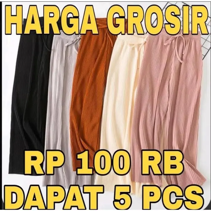 CELANA KULOT WANITA  PLISKET LIDI TEBAL 100 RIBU DAPAT 5 PCS HARGA GORSIR