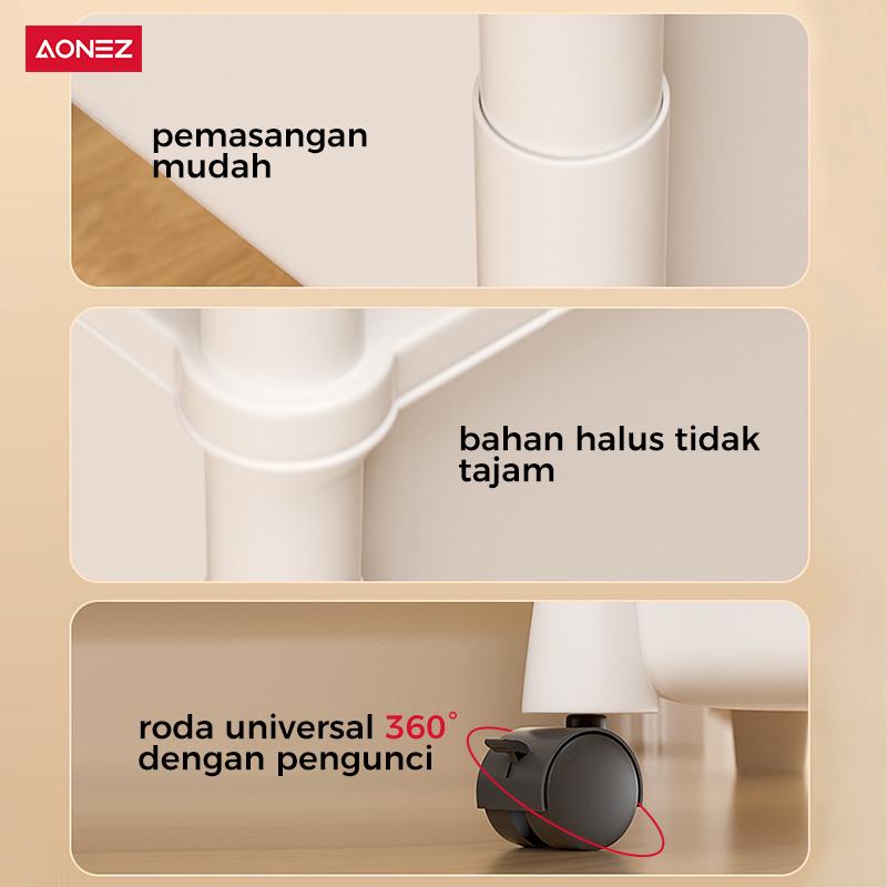 Product Introduction of 【COD 24h shipping】AONEZ Rak Buku Berkapasitas Besartempat Penyimpanan Alat Tulistempat Penyimpanan Mainantroli Beroda 10