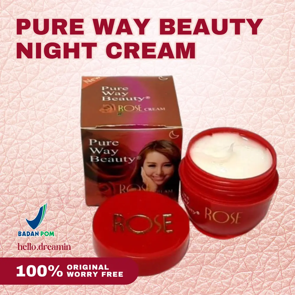 PURE WAY BEAUTY NIGHT CREAM ORIGINAL BPOM - ROSE NIGHT CREAM