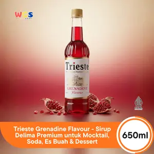 Trieste Grenadine Syrup Flavour 650ml - Sirup Delima Premium untuk Mocktail, Soda, Es Buah & Dessert