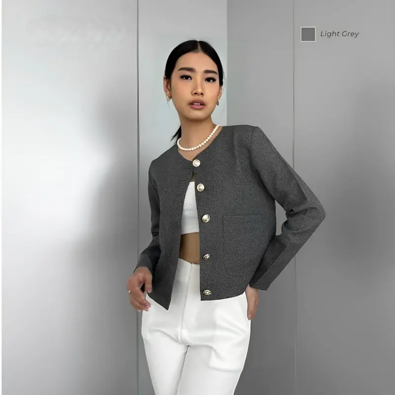 TWINGKLE Eiko outer crop blazer lengan panjang wanita 0