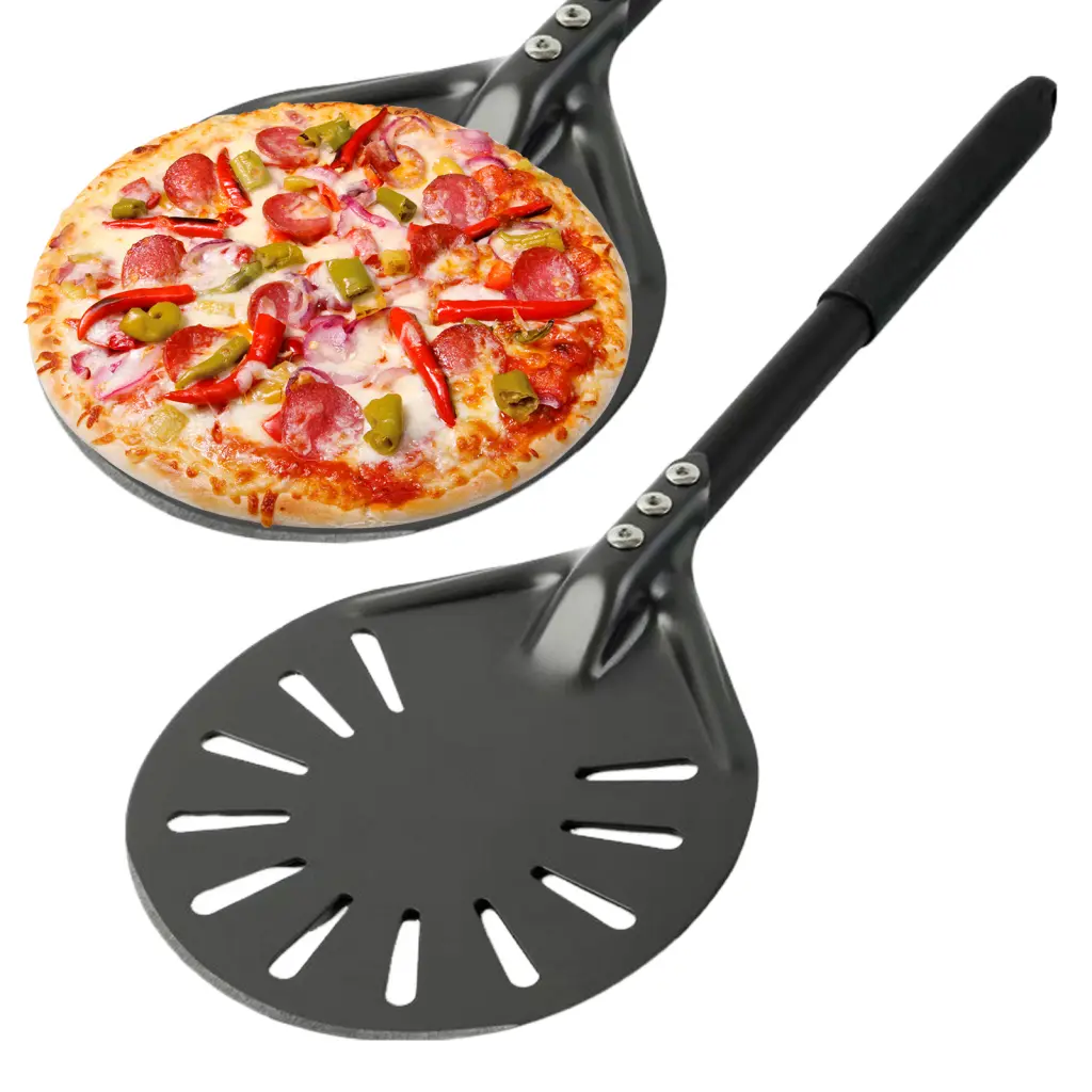 Lhseside Non-stick Pizza Peel Pizza Turning Peel Effortless Pizza Flipping 6-inch Non-stick Perforated Pizza Peel Lightweight  Durable Kitchen Gadget for Homemade Pizzas