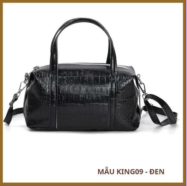   DEAL MỞ BÁN  Túi Da Unisex Mini Bag King02-Màu Đen Đeo Vai Nam 