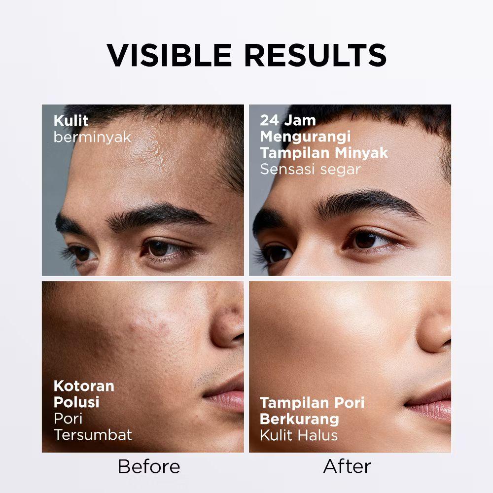 [bundle 2 in 1] Next Prime Men Combo Facial Wash - Day Brightening & Night Deep Clean - Sabun Wajah Pria untuk Kulit Cerah dan Bersih