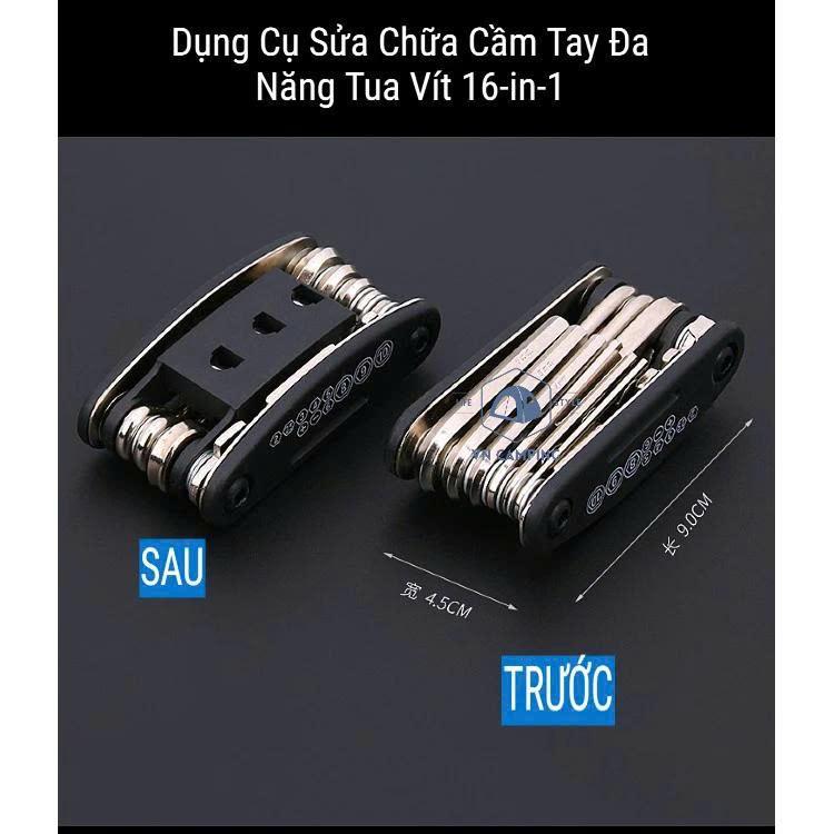 Bộ Lục Giác 16 Chi Tiết Sửa Chữa Xe Đạp Xe Máy Đồ Dùng Đa Năng Có Tua Vít Tiện Lợi Thép Không Gỉ