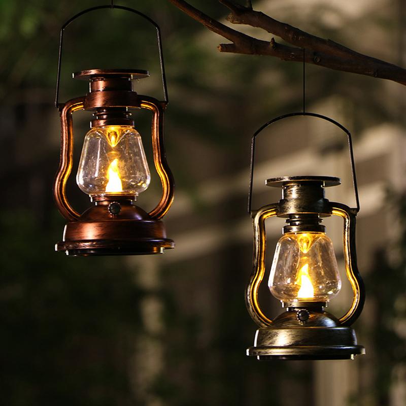 LED Solar Light,Retro Kerosene Lamp,Solar Powered Candle Hanging Light,Outdoor Portable Lantern Light,Camping Light,Courtyard Garden Decor Decoration Sunlight for Patio 0
