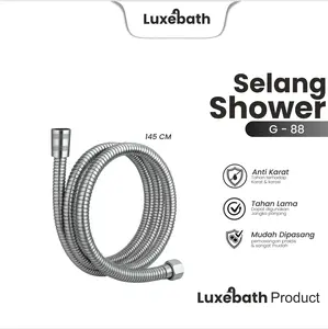 LUXEBATH - Selang Jet Shower G-88 | Pipa Bidet Shower Fleksibel | Universal Hose 145cm Stainless