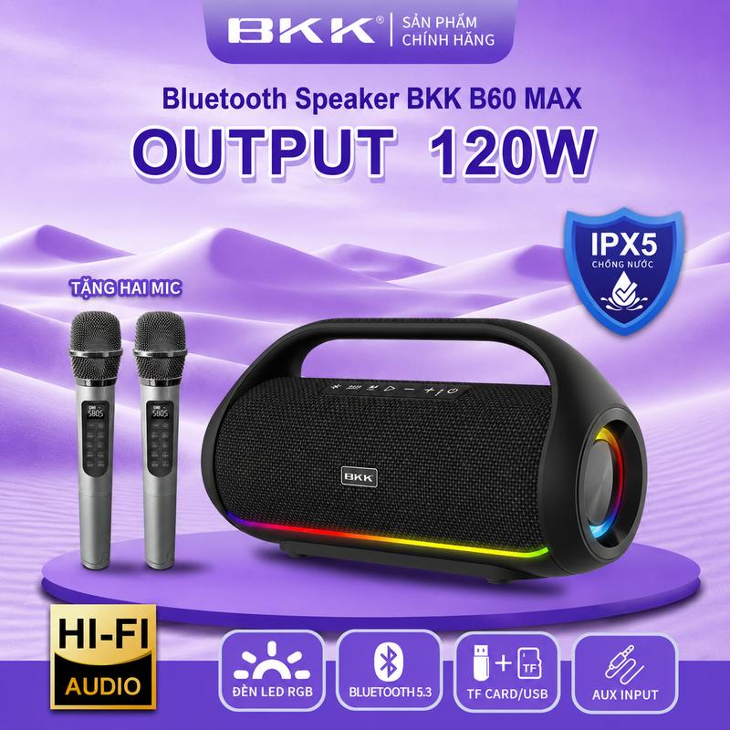 Loa Karaoke Bluetooth BKK B60Max Kèm 2 Micro Âm Thanh Mạnh Mẽ Chống Nước IPX5…