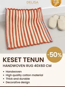 Keset Tenun Lantai Serap Air Tebal Model Asia: Tahan Lama & Kedap Air polyester Tahan Debu