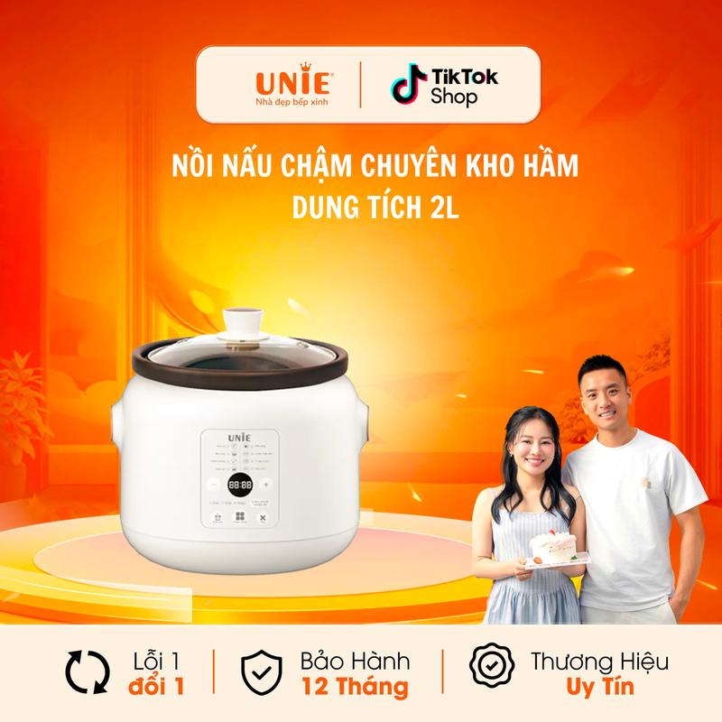 CFV-NỒI NẤU CHẬM 2L Nồi Nấu Chậm Chuyên Kho Hầm UNIE Dung Tích 2L Lòng Gốm Ceramic 8 Chức Năng Hẹn Giờ Và Giữ Ấm 24 Tiếng USC208