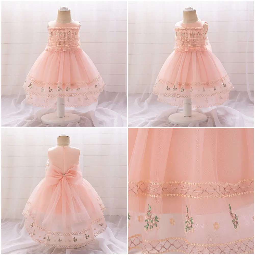 123 Baby Girl Elegant Flower Girl Wedding Bridesmaid Party Gown Formal Princess Birthday Ball Banquet Dress