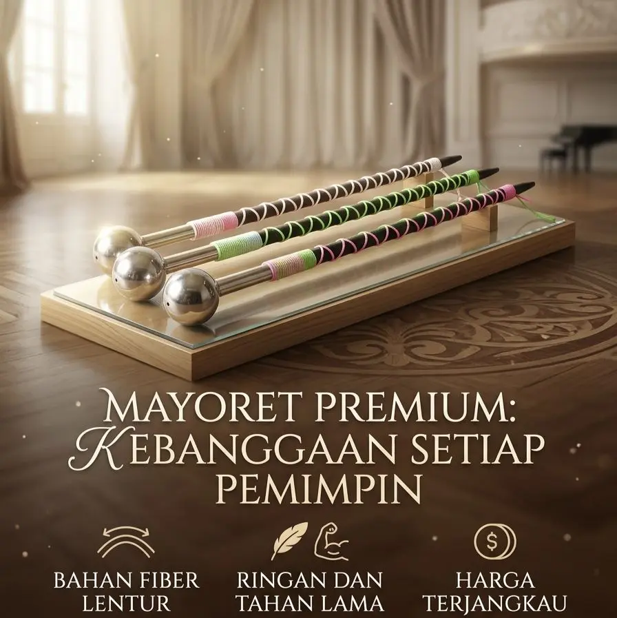 Mayoret Cantik Ringan Lentur Bahan Atas Besi Crom & Body Fiber Lentur Harga Terjangkau Cocok Buat Atraksi Anak Tongkat Mayoret Kualitas Premium