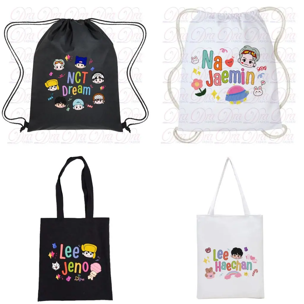 Totebag NCT Dream Candy Lucu Kpop Korea Tas Serut Kanvas Wanita Anak Sekolah Aesthetic