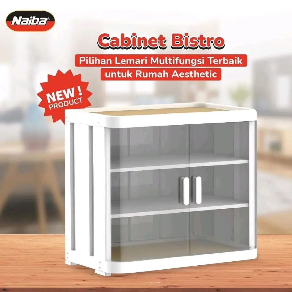 Food Kabinet Makanan Plastik Naiba Nandos Rak Pirin 3 Susun 3413 -Rak Piring Furniture Multifungsi