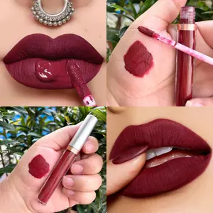 [promo live] (1 pcs) lipcream matte & waterproof tahan 12 jam  - lipcream bibir merah,maron,nude