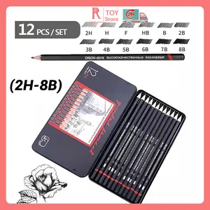 igoods.rose 12pcs Pensil Gambar Sketsa Set Sketching Pencil Set Sketch Drawing Pencil Set Paiting Pencil Kit 2H-8B